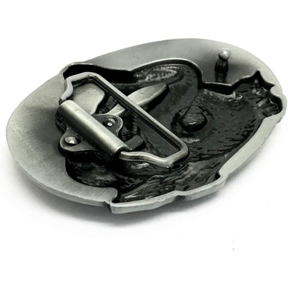 Mens Black Vintage Snake Western Cowboy Native American Motorcyclist Belt Buckle - Picture 2 of 2